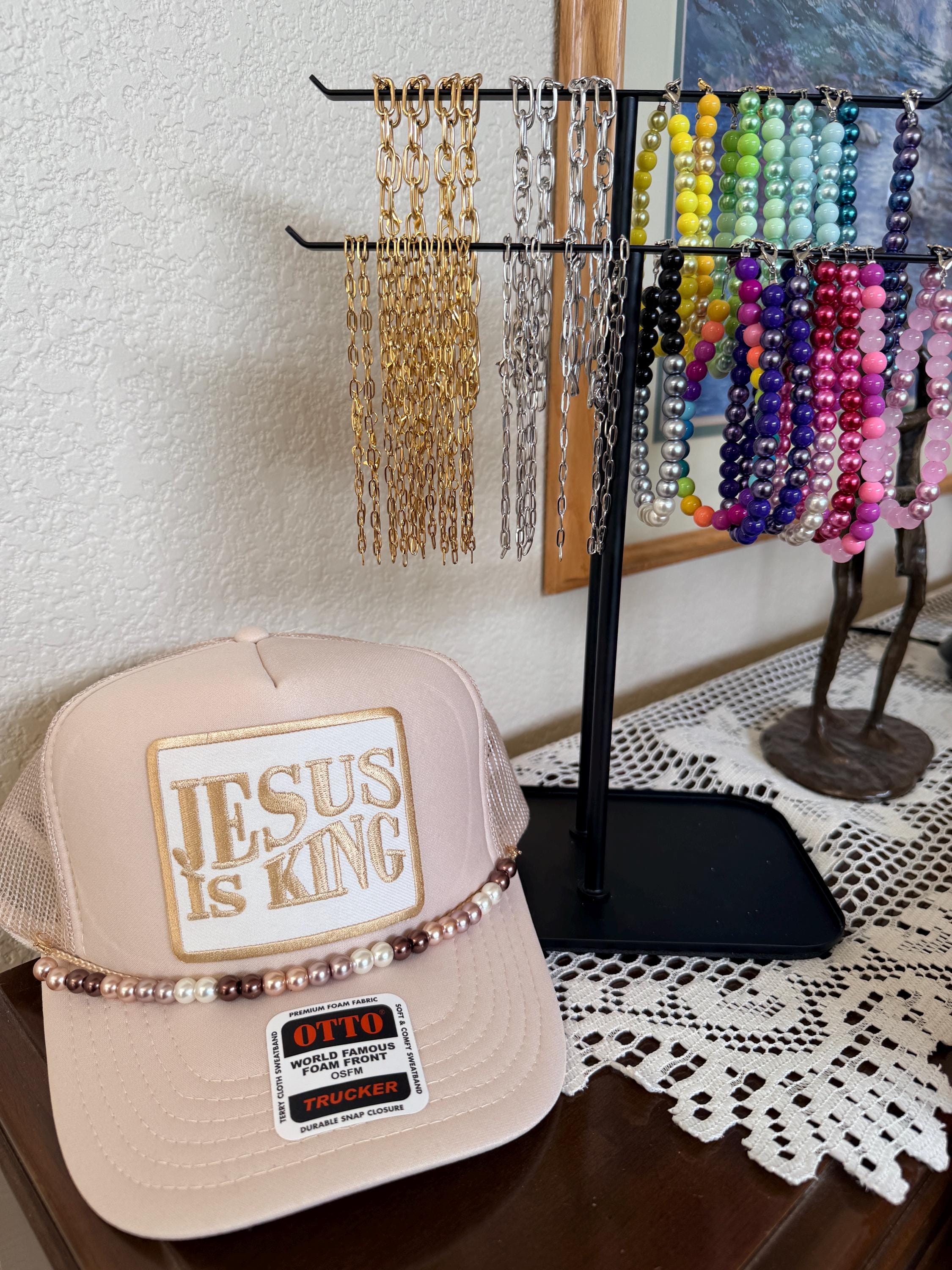 Jesus is King Tan Trucker Hat