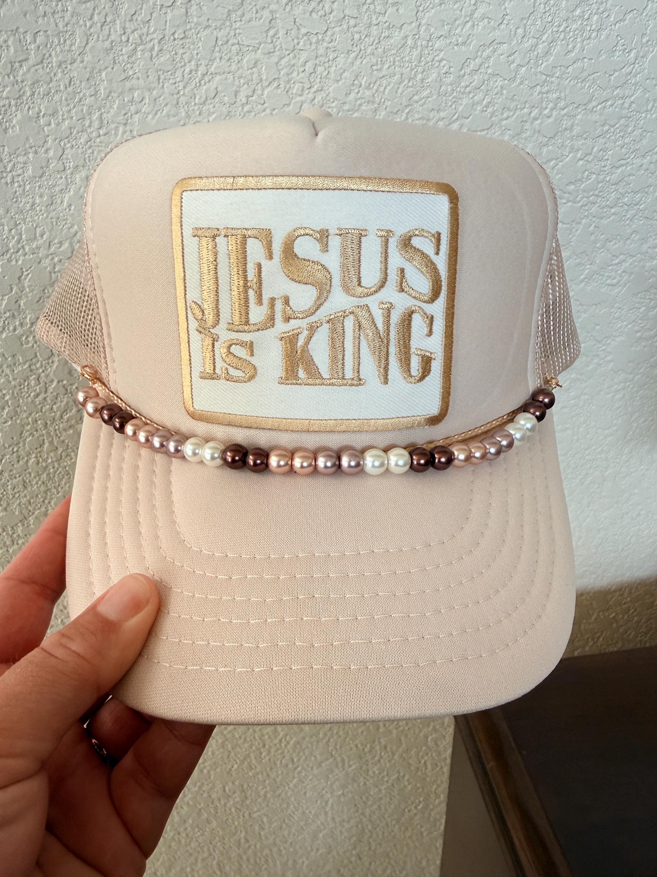 Jesus is King Tan Trucker Hat