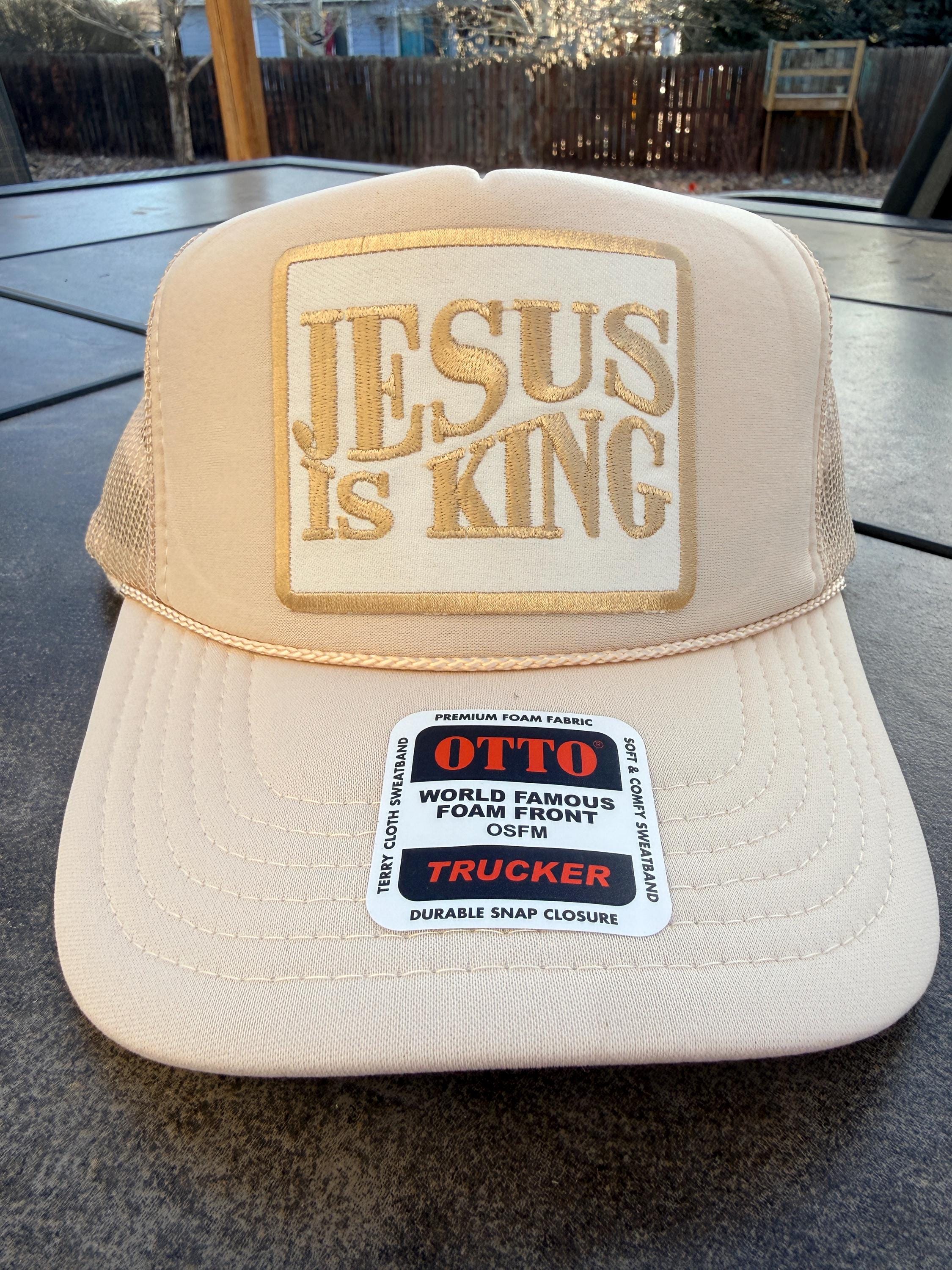 Jesus is King Tan Trucker Hat