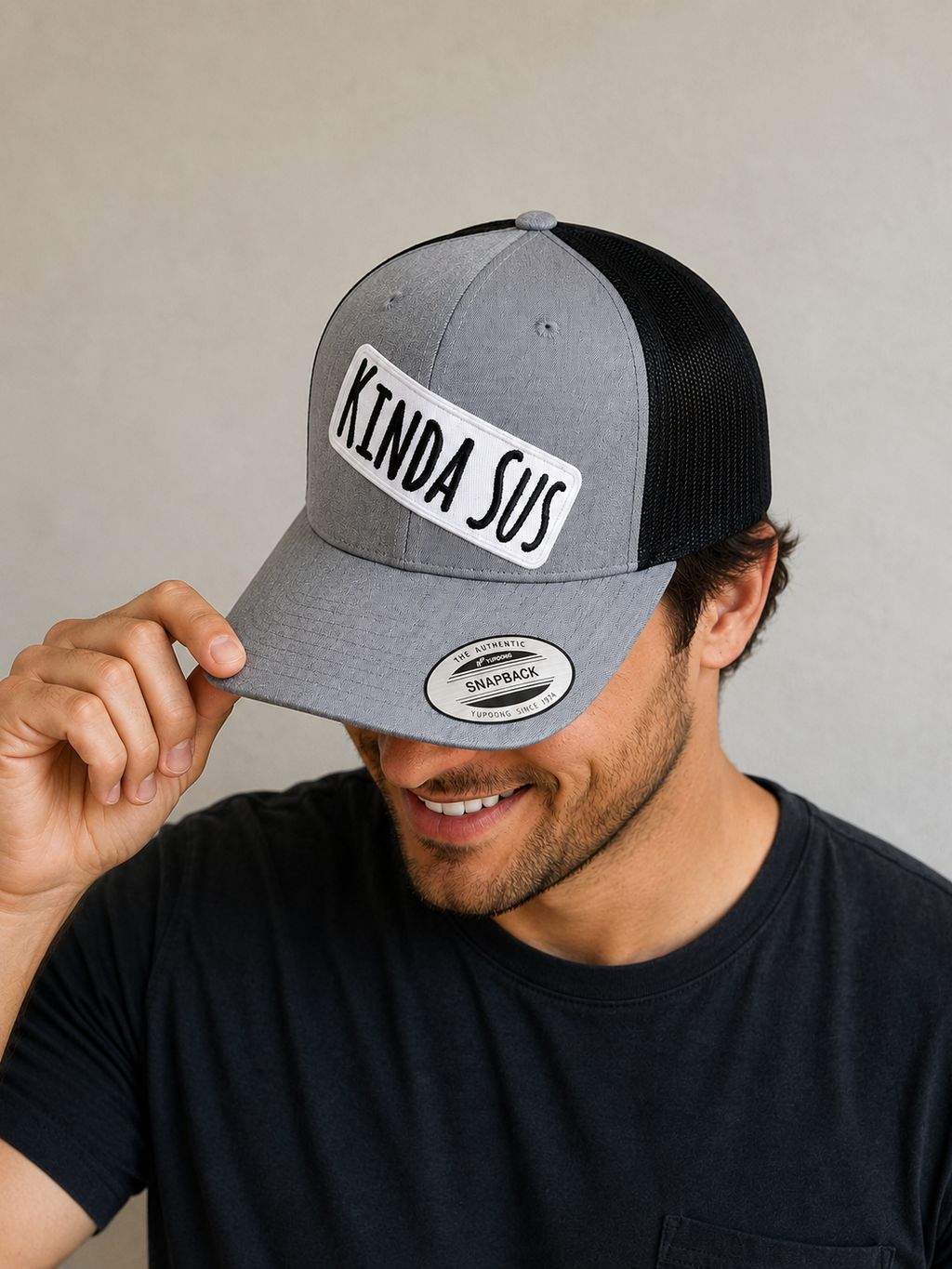 Kinda Sus Grey Trucker Hat